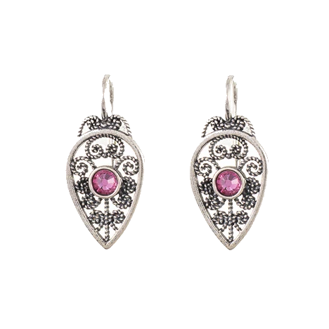 Ohrringe 925 Silber Trachtenschmuck Zirkonia rosa