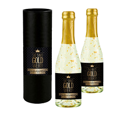 Piccolo Secco Flasche Du bist Gold-Wert, 200 ml, Weihnachtsvariante