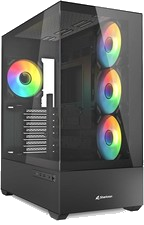 Sharkoon AK6 ATX Computergehäuse RGB PC-Gehäuse Gaming PC-Case Schwarz