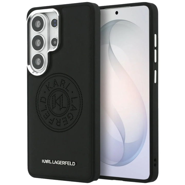 MagSafe Hülle für Samsung Galaxy S26 Ultra S948, Karl Lagerfeld, Karl Round Point Logo, Schwarz