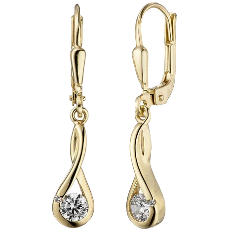 Ohrhänger 333 Gold Gelbgold 2 Zirkonia Ohrringe Goldohrringe