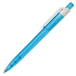RITTER PEN Druckkugelschreiber Insider, blaue Mine, transparent, hellblau/weiß