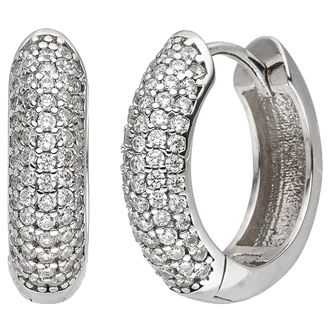 Creolen 925 Sterling Silber 130 Zirkonia Ohrringe Silbercreolen Silberohrringe