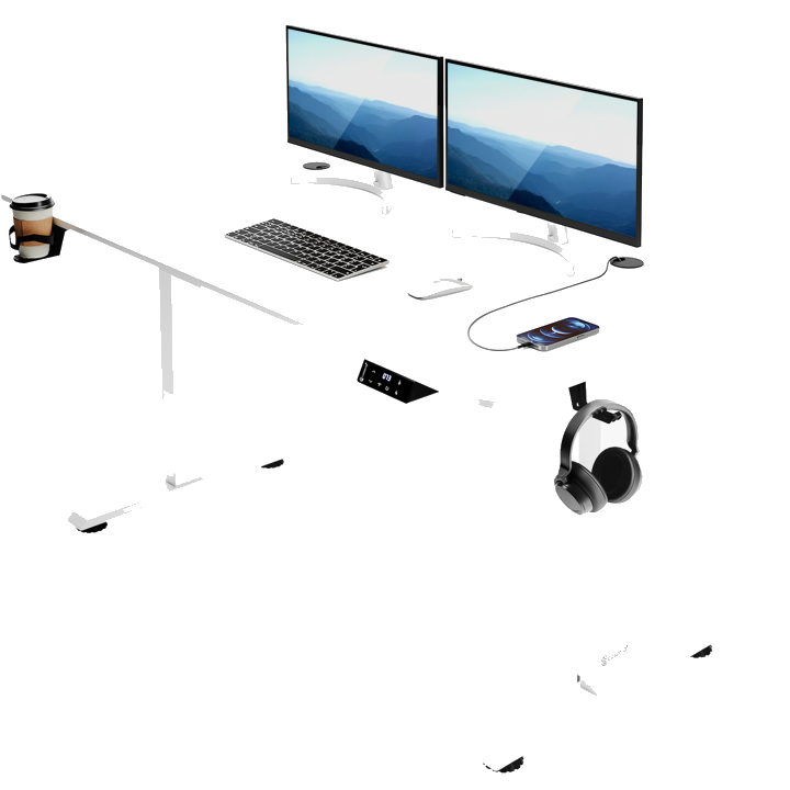 Höhenverstellbarer Schreibtisch Weiß 140x60x73-118cm