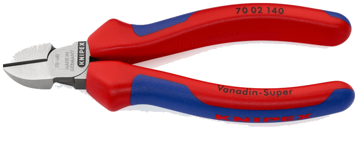 KNIPEX 70 02 140 Seitenschneider 140 mm schwarz atramentiert poliert mit Mehrkomponenten-Hüllen