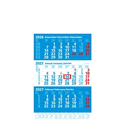 Werbe-Set: 100 Wandkalender Maxi 2027, blau/weiß, inkl. Druck