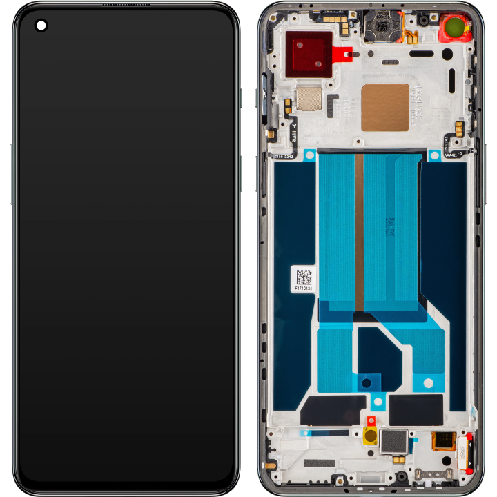 Display mit Touchscreen OnePlus Nord 2 5G, mit Rahmen, Grün (Green Wood), Service Pack 4907925