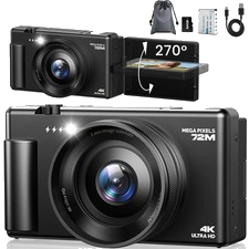 Digitalkamera 72MP 4K Fotokamera Fotoapparat Videokamera 18XDigitalzoom Mit 64GB