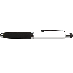 PENKO® Metall-Touch-Kugelschreiber Soft Grip, blaue Mine, weiß