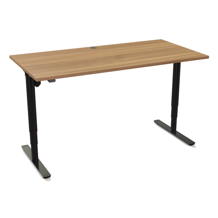 Rechteck-Schreibtisch, höhenverstellbar, T-Fuß, Höhe 65 – 125 cm, RAL 9004 Signalschwarz