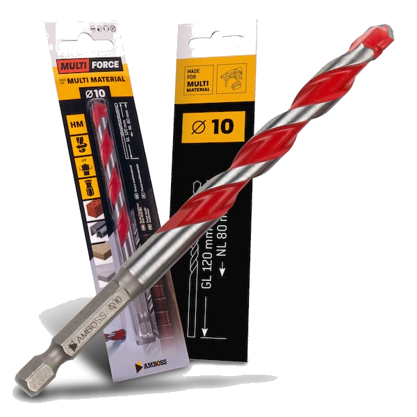 Amboss Multi Force Hartmetall Bohrer - Ø10 mm - GL: 120mm - NL: 80mm