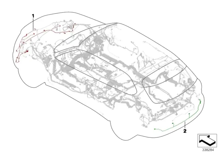 BMW Kabelsatz PDC hinten F16 61129367698 - Bildposition 02