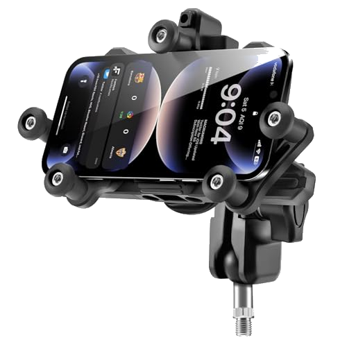 Handyhalterung Motorrad Universal Handyhalter Fahrrad mit Stou00dfdu00e4mpfer fu00fcr 4.9-7.3 Zoll Smartphone