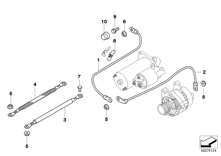 BMW Kabel Generator-Starter 12427839665 - Bildposition 02