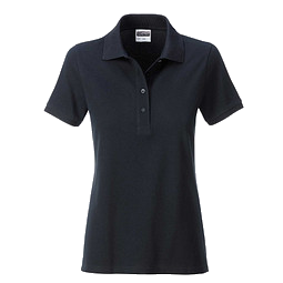 JAMES & NICHOLSON Damen Poloshirt Basic Bio BW, schwarz, XXL