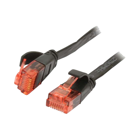 Synergy21 Patchkabel RJ45, CAT6 250Mhz, 1,0m schwarz, UTP(U/UTP), PVC, Flach