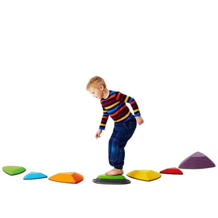 Gonge 6 Flusssteine u. 1 Bouncing River Stone, 7teilig