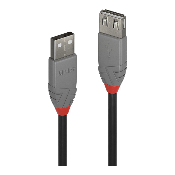 LINDY USB 2.0 Verlängerung Typ A/A Anthra Line M/F 1m