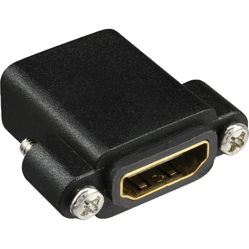 InLine® HDMI Adapter zum Einbau mit Gewinde, A Buchse Buchse,vergoldete Kontakte
