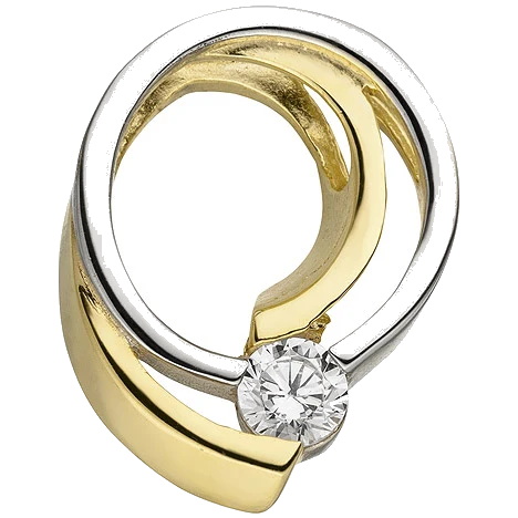 Anhänger 333 Gold Gelbgold bicolor 1 Zirkonia Goldanhänger