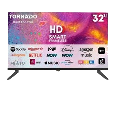 TORNADO Fernseher TV 32ES4301L 32 Zoll 1366x768 Pixel LED Smart-TV WLAN Schwarz