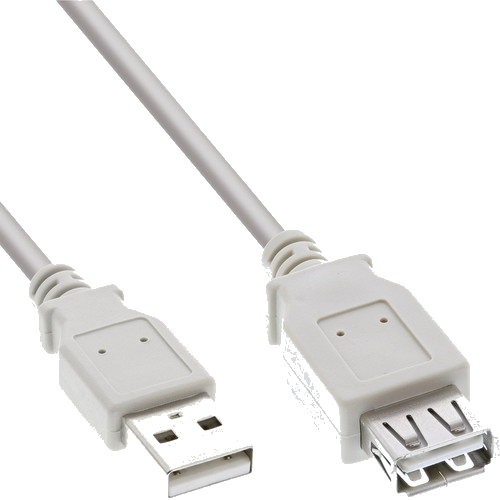 InLine® USB 2.0 Verlängerung, Stecker / Buchse, Typ A, beige, 1,8m