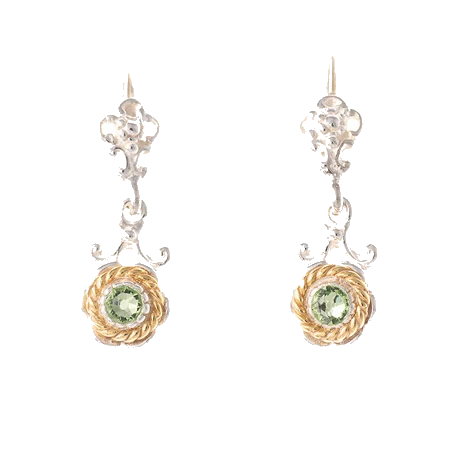 Ohrringe 925 Silber Trachtenschmuck Zirkonia grün
