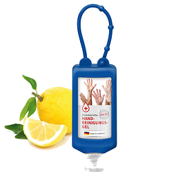 Handreinigungsgel, inkl. Druck auf Body Label, Bumper 50 ml, blau