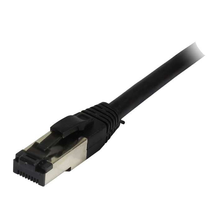 Synergy21 Patchkabel RJ45, CAT8.1 2000Mhz, 0,25m, schwarz, S-STP(S/FTP), TPE(Ultra SuperFlex), AWG26,
