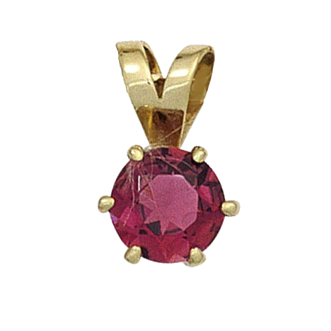 Anhänger 585 Gold Gelbgold 1 rosa Turmalin Goldanhänger