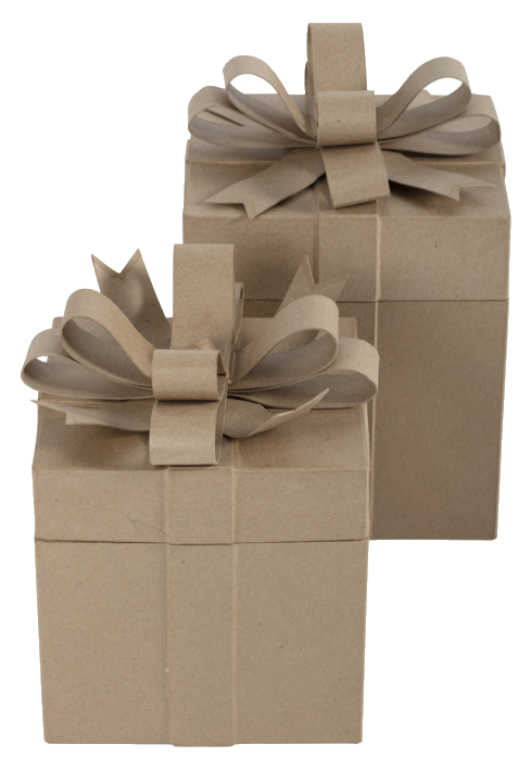décopatch Pappmaché-Geschenkboxen, eckig, 2er Set