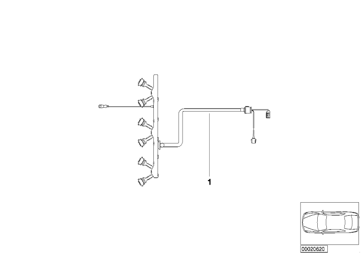 BMW Kabelbaum Motor Zündmodul 12517502730 - Bildposition 01