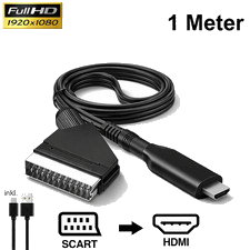 SCART auf HDMI Adapter Kabel 1m Konverter Wandler HD Video Audio für HD TV