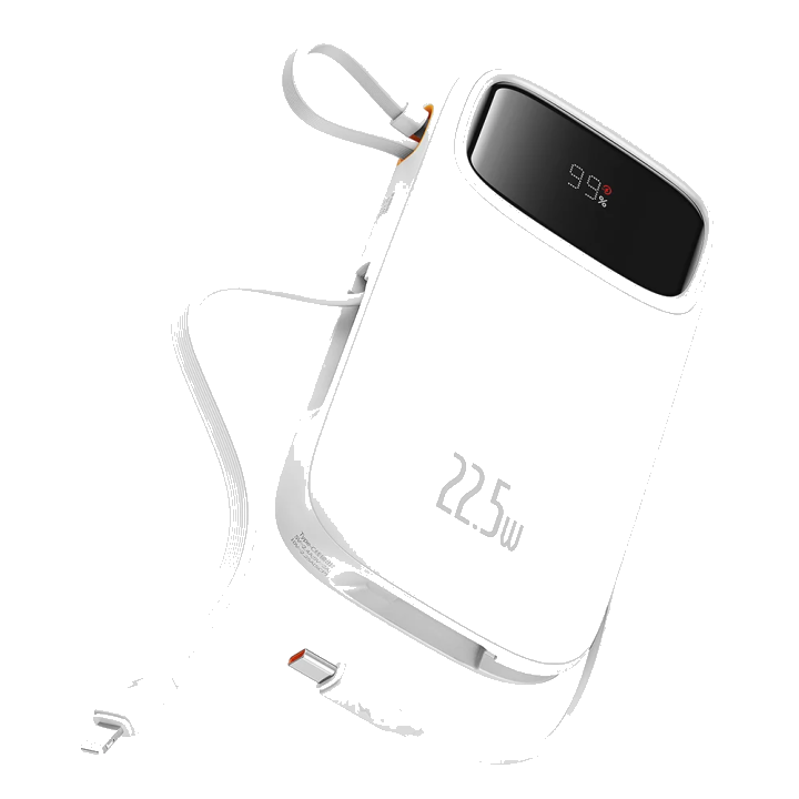 Externer Akku Baseus Qpow2, 20000mAh, 22.5W, QC + PD, 1 x Lightning - 1 x USB-A - 2 x USB-C, Weiß P10055002223-00