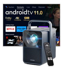 ULTIMEA Poseidon E40 LCD Beamer, Android TV 11.0 mit Netflix,Dolby Audio Beamer