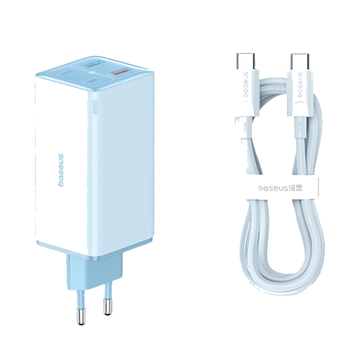 Netzladegerät mit USB-C Kabel Baseus GaN6 Pro, 100W, 3.25A, 2 x USB-A - 2 x USB-C, Blau P10162705312-00