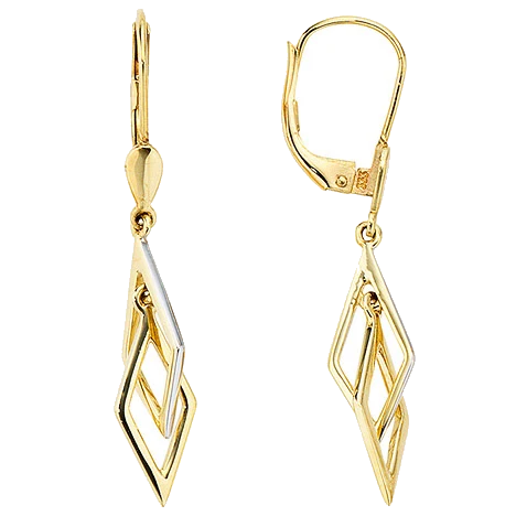 Boutons 333 Gold Gelbgold bicolor Ohrringe Ohrhänger Goldohrringe