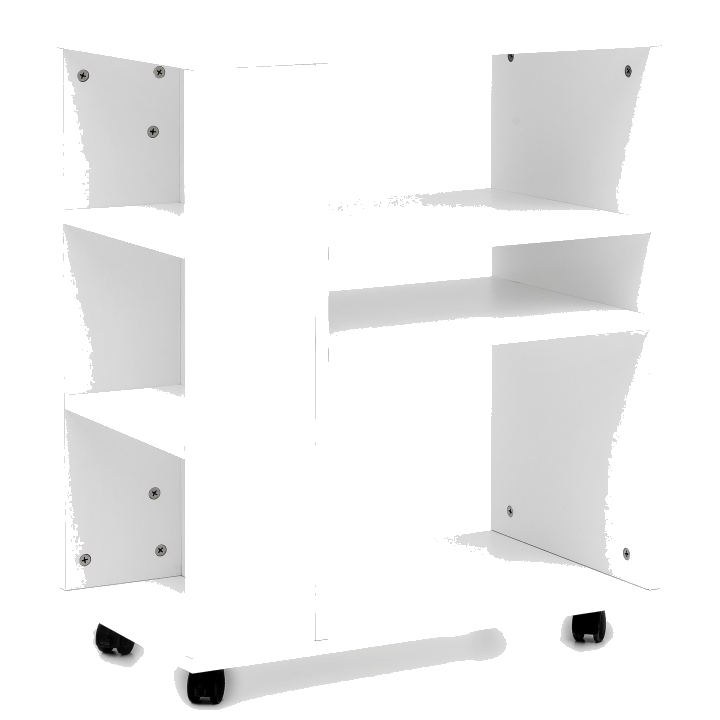 FineBuy Regal 60x35x75 cm Regalwagen mit Rollen Holz, Schmales Küchen-Regal, Telefontisch Rollwagen Modern, Bücher-Regal schmal Standcontainer Hoch