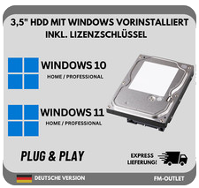 3,5" HDD Festplatte mit vorinstallierten Windows 10 Windows 11 PC COMPUTER