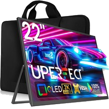 UPERFECT Portable Monitor 2K 22 Zoll Tragbarer Monitor Bildschirm mit HDMI USB C