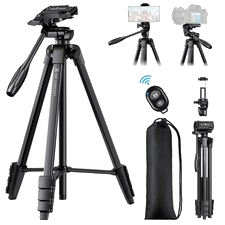 K&F CONCEPT 152cm Kamera Stativ Kamerastativ Handy Stativ Leichtes Selfie Tripod