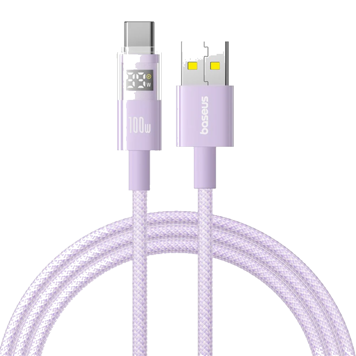 Daten- und Ladekabel USB-A - USB-C Baseus Display 2, 100W, 2m, Lila P10382701511-01