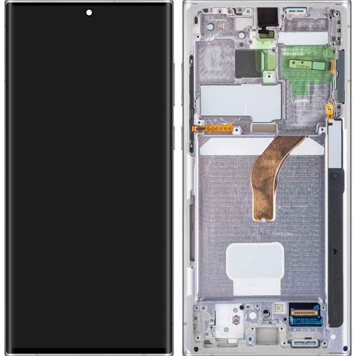 Display / Touchscreen für Samsung Galaxy S22 Ultra 5G S908 | mit Rahmen | Weiß | Service Pack