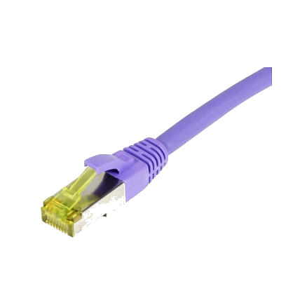 Synergy21 Patchkabel RJ45, CAT6A 500Mhz, 0,5m, lila, S-STP(S/FTP), TPE/LSZH(Ultraflex), AWG26, mit CAT7 Rohkabel,