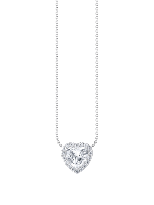 Thomas Sabo KE2280-051-14-L45V Silberne Kette mit Halo-Anhänger in Herzform 40-45 cm Damen