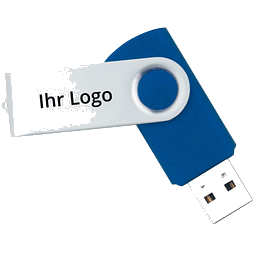 USB-Stick in Metallbox, 4 GB, blau
