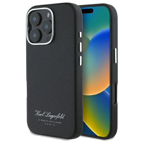 Hülle für Apple iPhone 16 Pro, Karl Lagerfeld, RSG, Schwarz