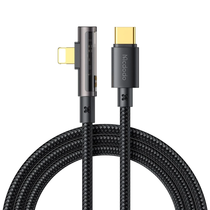 Daten- und Ladekabel USB-C - Lightning McDodo CA-3390 Angled, 36W, 1.2m, Schwarz