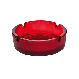 Glas-Aschenbecher, rot/frosted