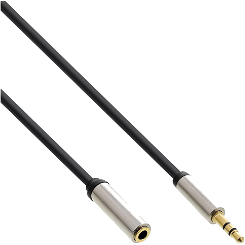InLine® Slim Audio Kabel Klinke 3,5 mm ST/BU, Stereo, 1 m